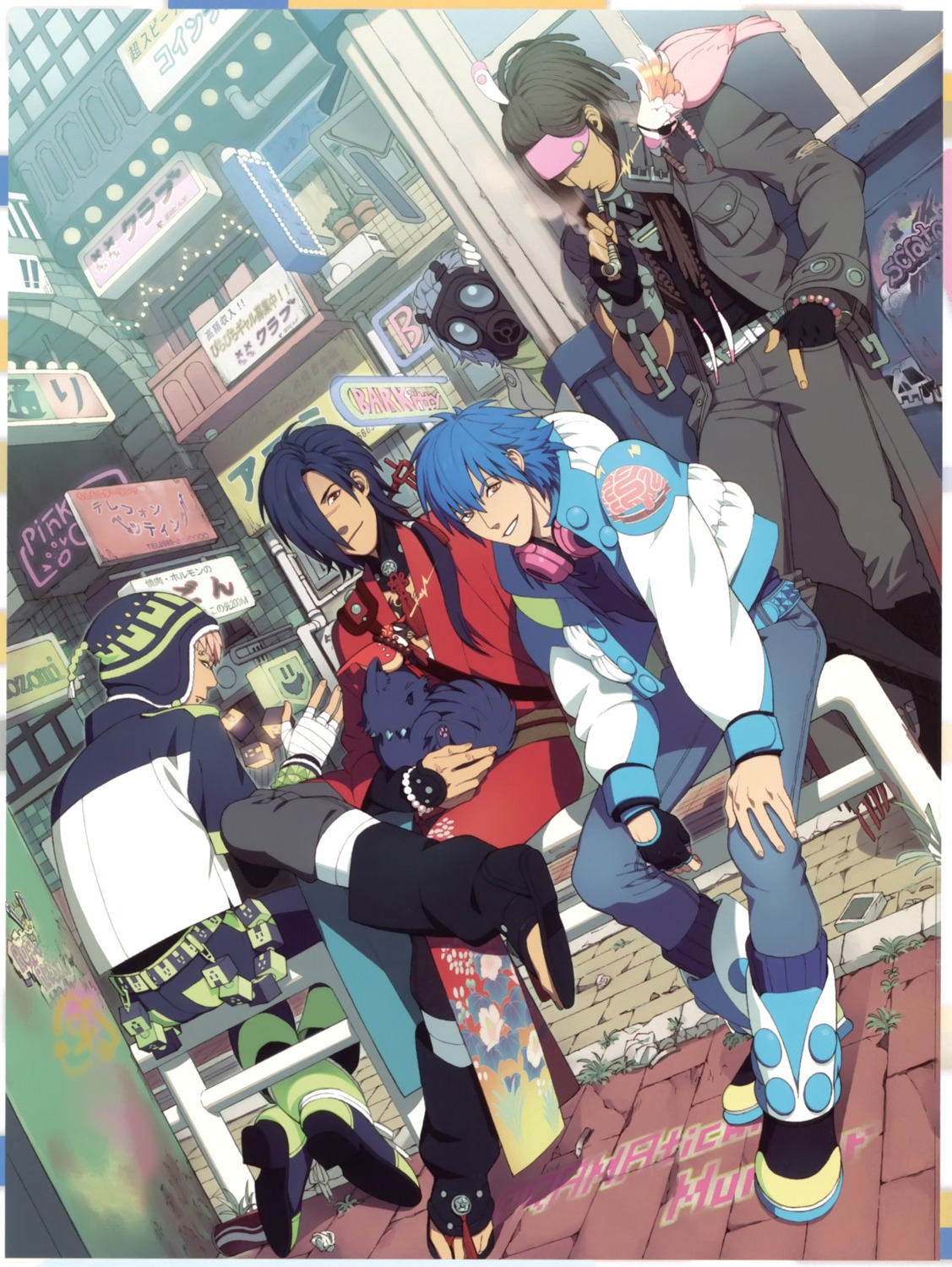 dramatical_murder honya_lala koujaku male nitroplus nitroplus_chiral noize ren_(dramatical_murder) seragaki_aoba tori_(dramatical_murder)