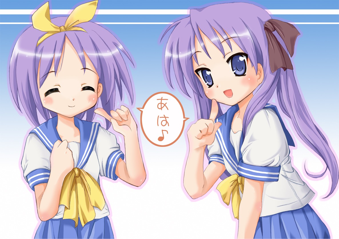 astral_trip hiiragi_kagami hiiragi_tsukasa lucky_star seifuku tomusooya