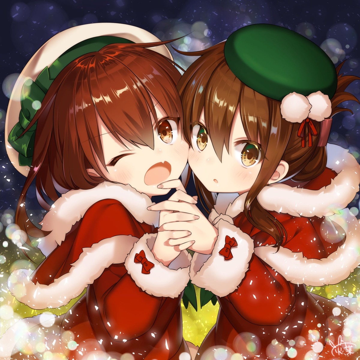 christmas haiba ikazuchi_(kancolle) inazuma_(kancolle) kantai_collection