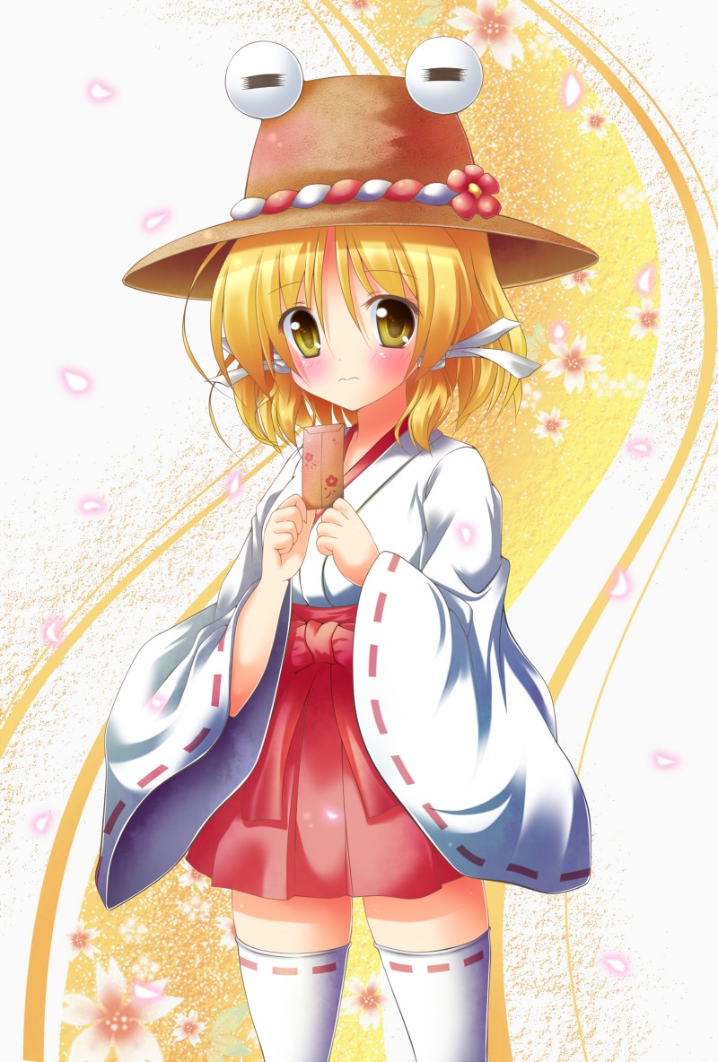 miko moriya_suwako shin_osada thighhighs touhou