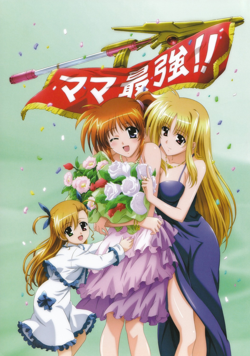 dress fate_testarossa heterochromia komori_atsushi mahou_shoujo_lyrical_nanoha mahou_shoujo_lyrical_nanoha_strikers takamachi_nanoha vivio