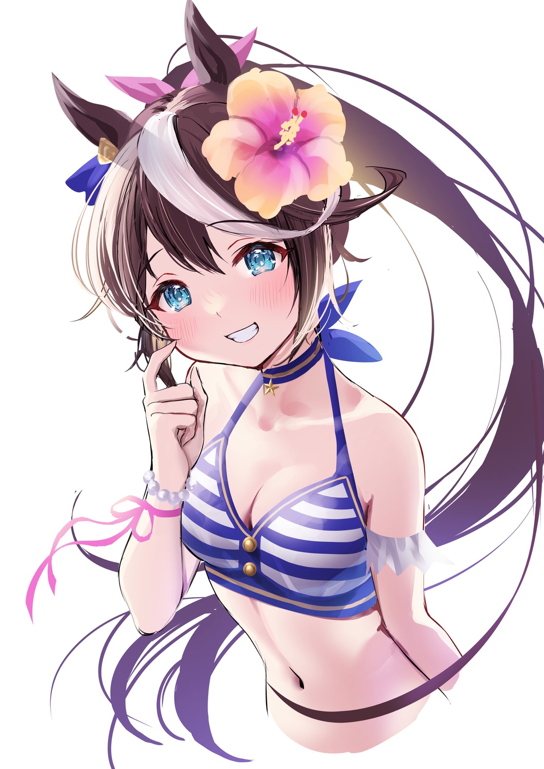 animal_ears bikini_top misekiss sketch swimsuits tokai_teio_(umamusume) uma_musume_pretty_derby