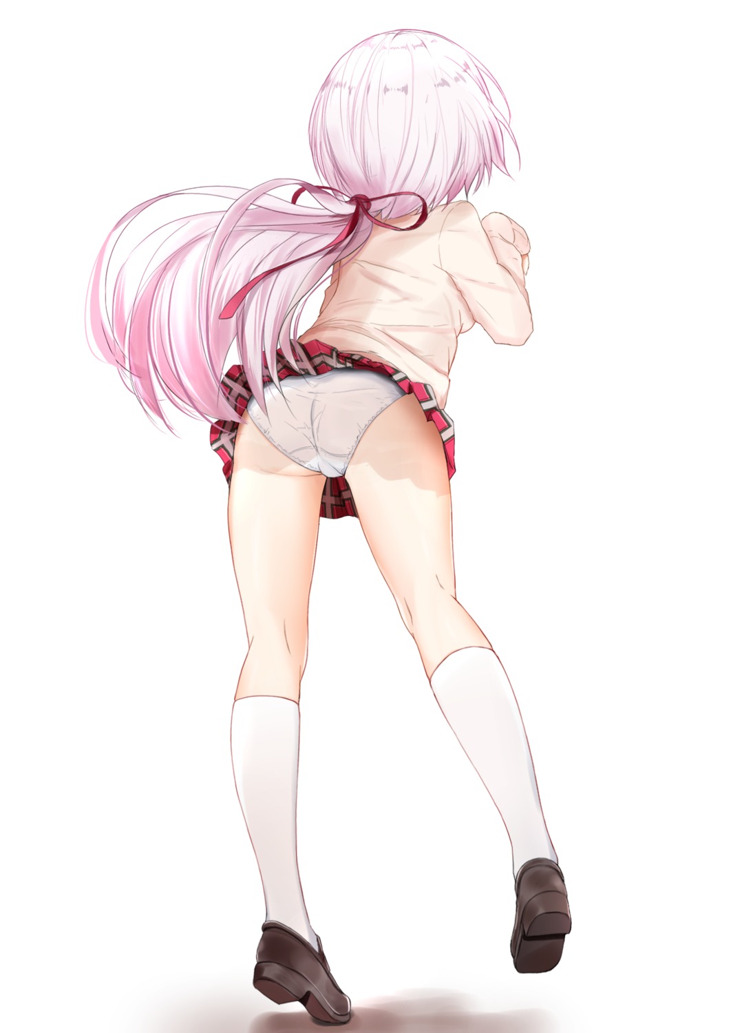 ass ex_idol nijisanji nijisanji_gamers pantsu seifuku shiina_yuika skirt_lift sweater