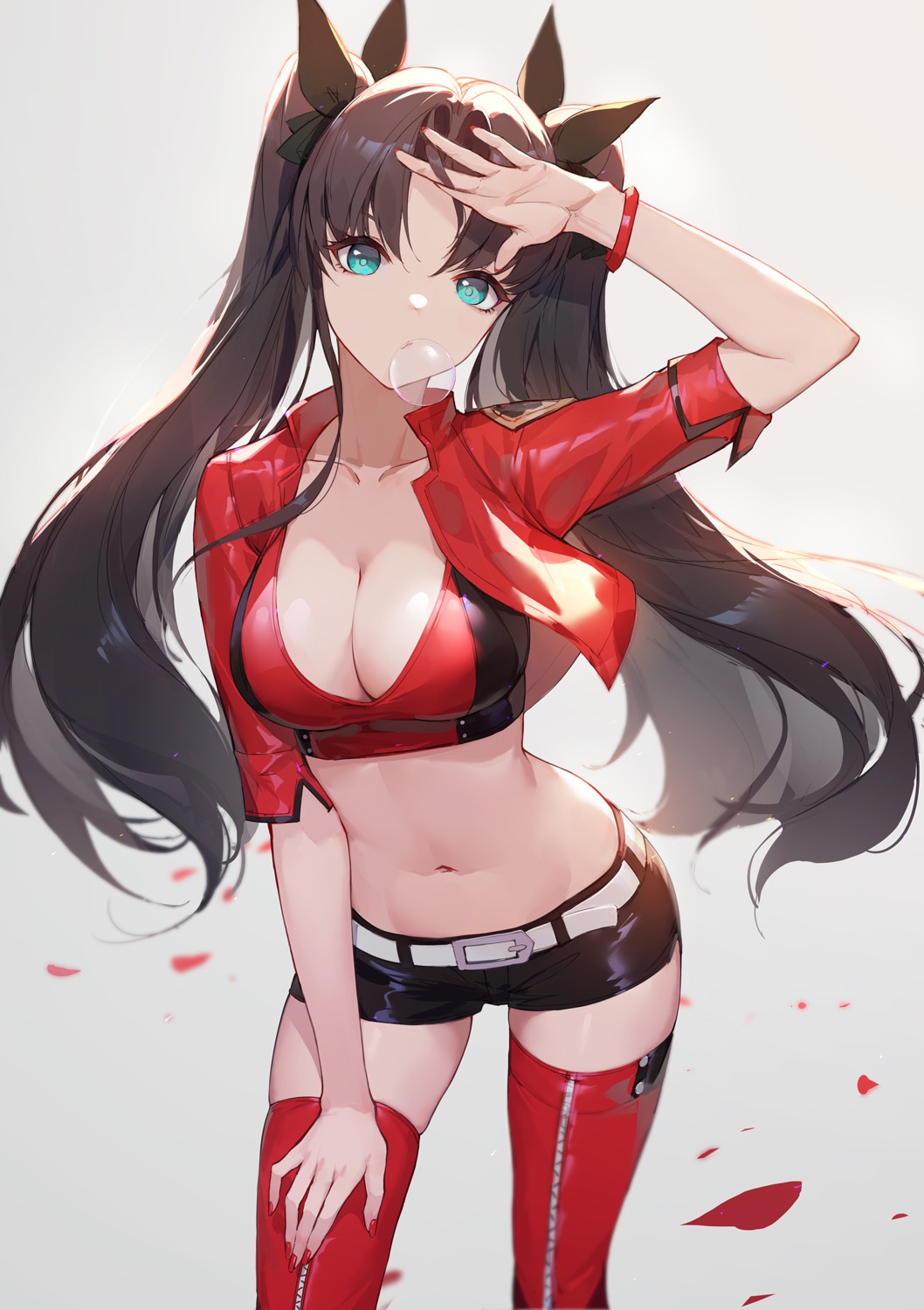 cleavage fate/stay_night lance_(lancelliu) thighhighs toosaka_rin