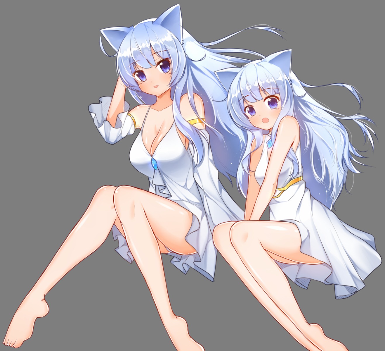 animal_ears cleavage dress dungeon_fighter feet nekomimi pantsu tagme transparent_png