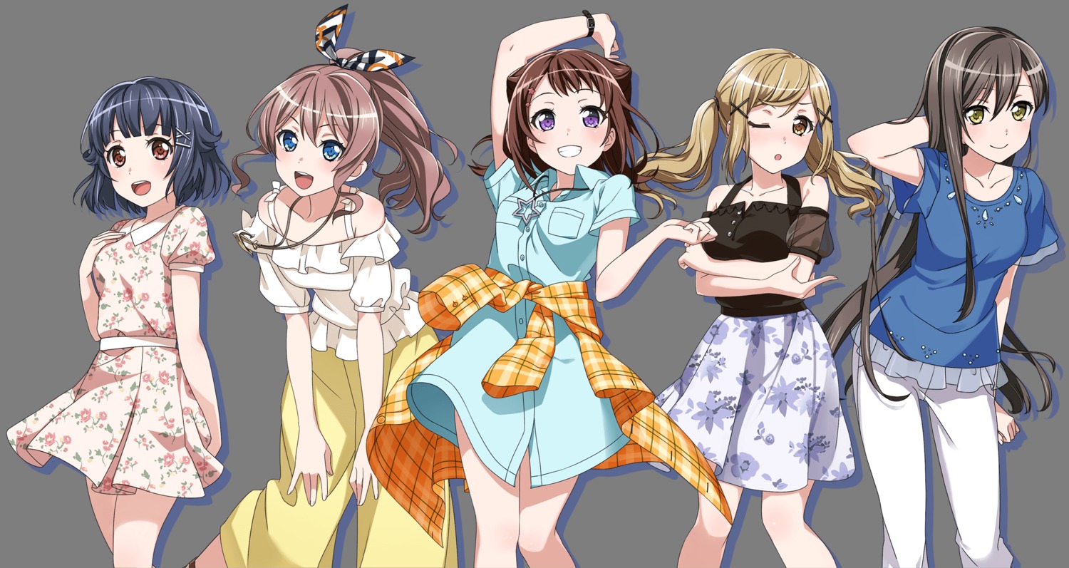 bang_dream! dress hanazono_tae ichigaya_arisa tagme toyama_kasumi transparent_png ushigome_rimi yamabuki_saaya