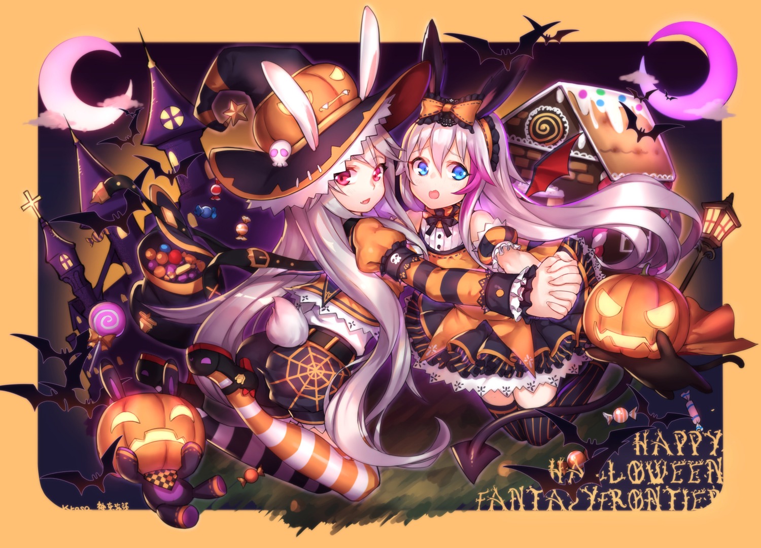 animal_ears ass autographed bunny_ears halloween heels neko shennai_misha tail thighhighs wings witch