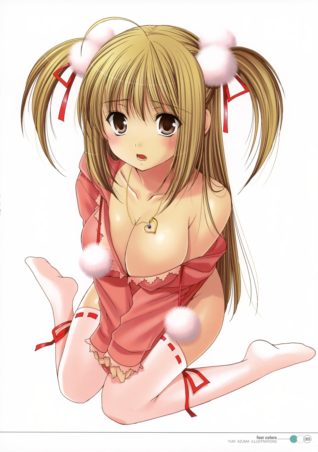 azuma_yuki cleavage erect_nipples no_bra nopan thighhighs