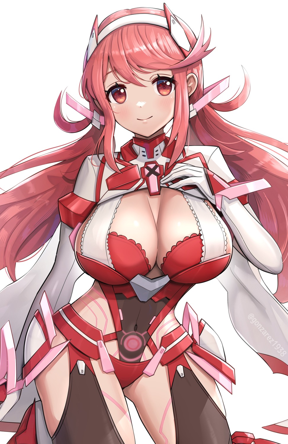 bodysuit gonzarez homura_(xenoblade_2) no_bra tattoo xenoblade xenoblade_chronicles_2