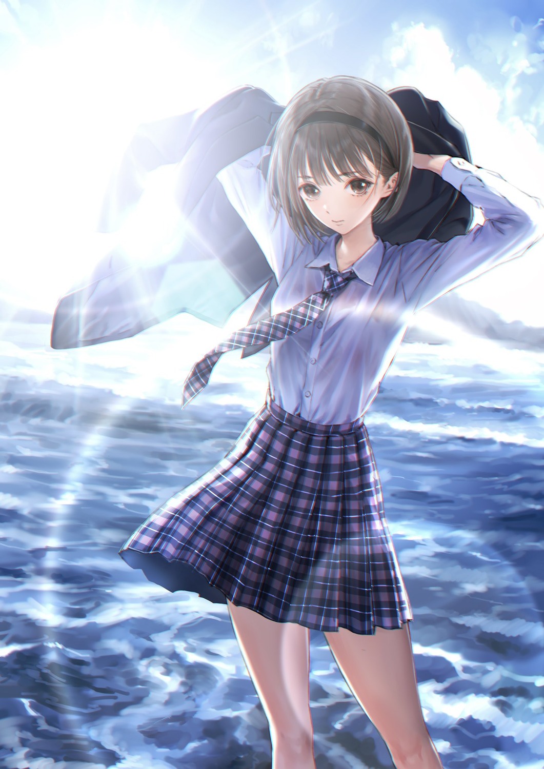 blue_reflection blue_reflection_tie bra hoshizaki_ao kishida_mel see_through seifuku