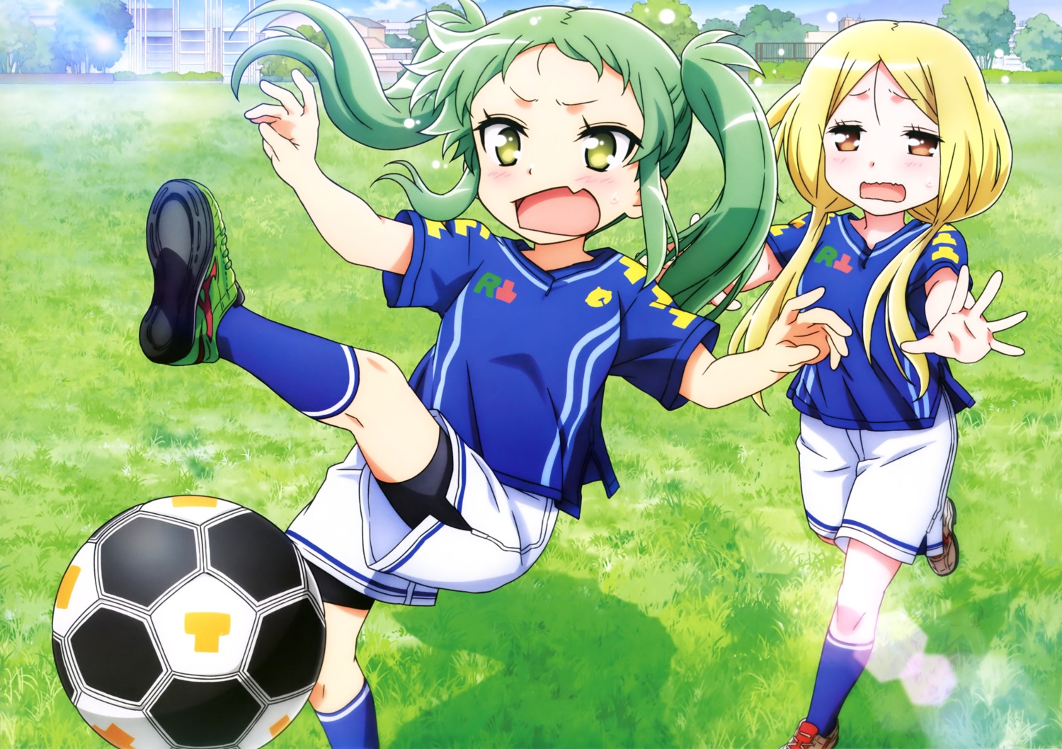 araya_rin asougi_nayuta bike_shorts maesetsu! soccer tagme uniform