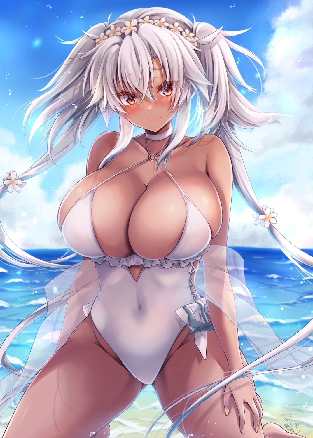 kantai_collection mashiro_yukiya musashi_(kancolle) see_through swimsuits