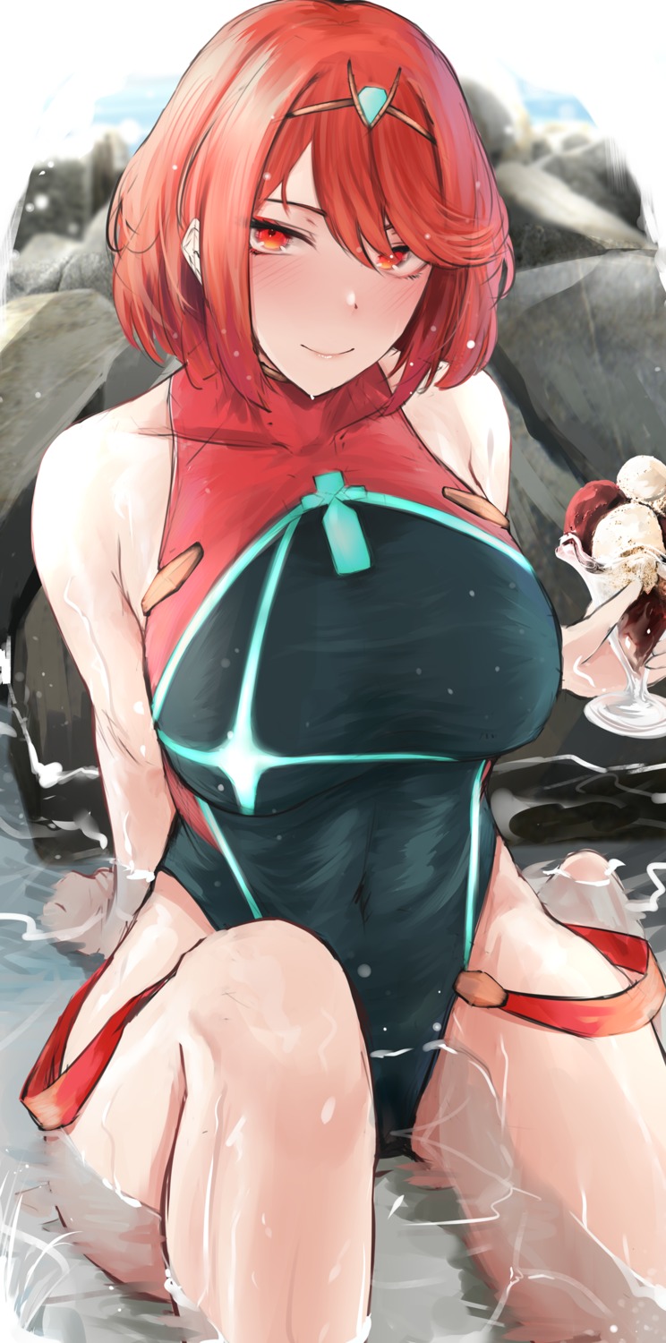 ginga_elyka homura_(xenoblade_2) swimsuits wet xenoblade_(series) xenoblade_2