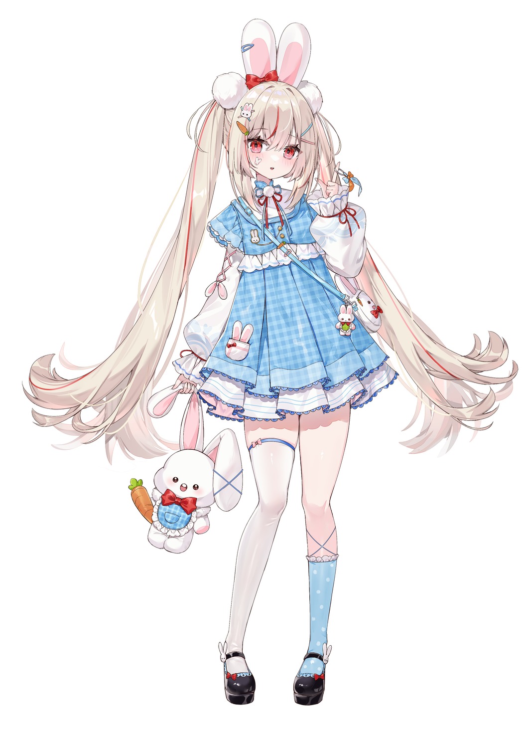 animal_ears bunny_ears dress thighhighs yuia