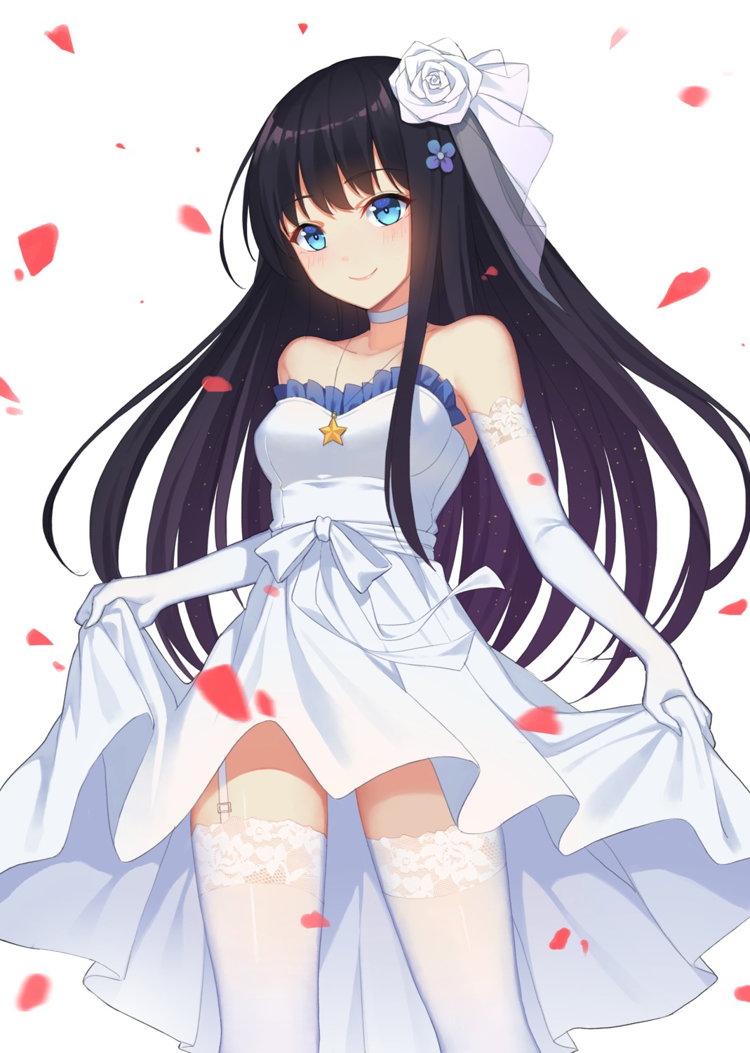 dress hongchajun skirt_lift stockings thighhighs