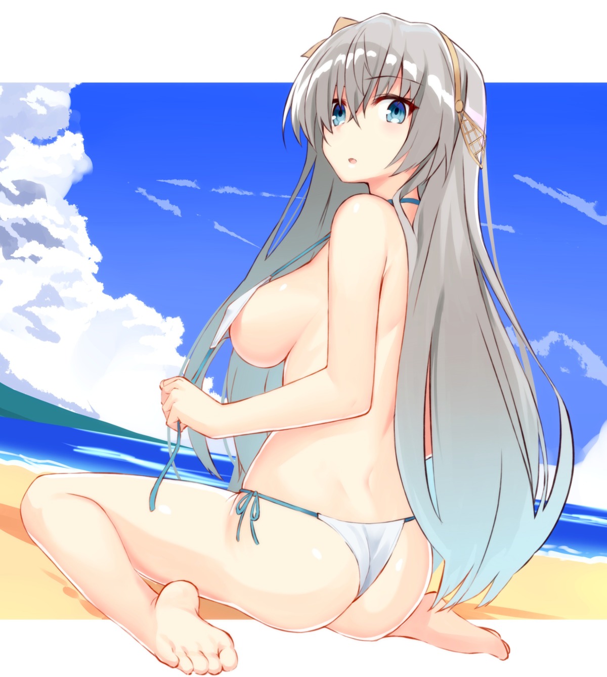 anastasia_(fate/grand_order) ass bikini breasts fate/grand_order feet swimsuits syunichi thong undressing