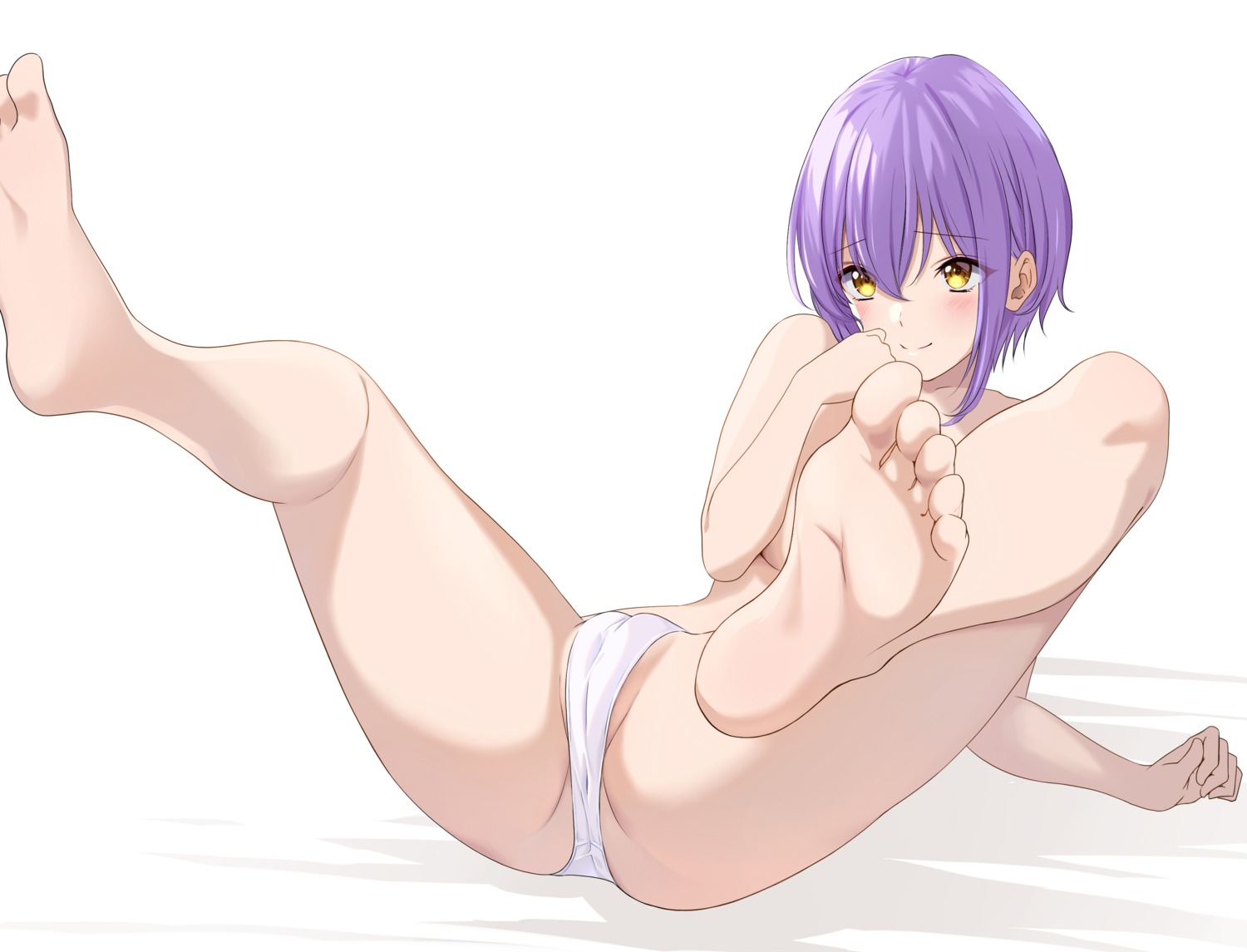 breast_hold cameltoe feet marui_koishi pantsu topless