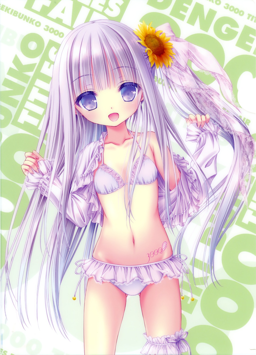 bikini cleavage garter goto_jun loli open_shirt swimsuits tenshi_no_three_piece! tinkerbell tinkle