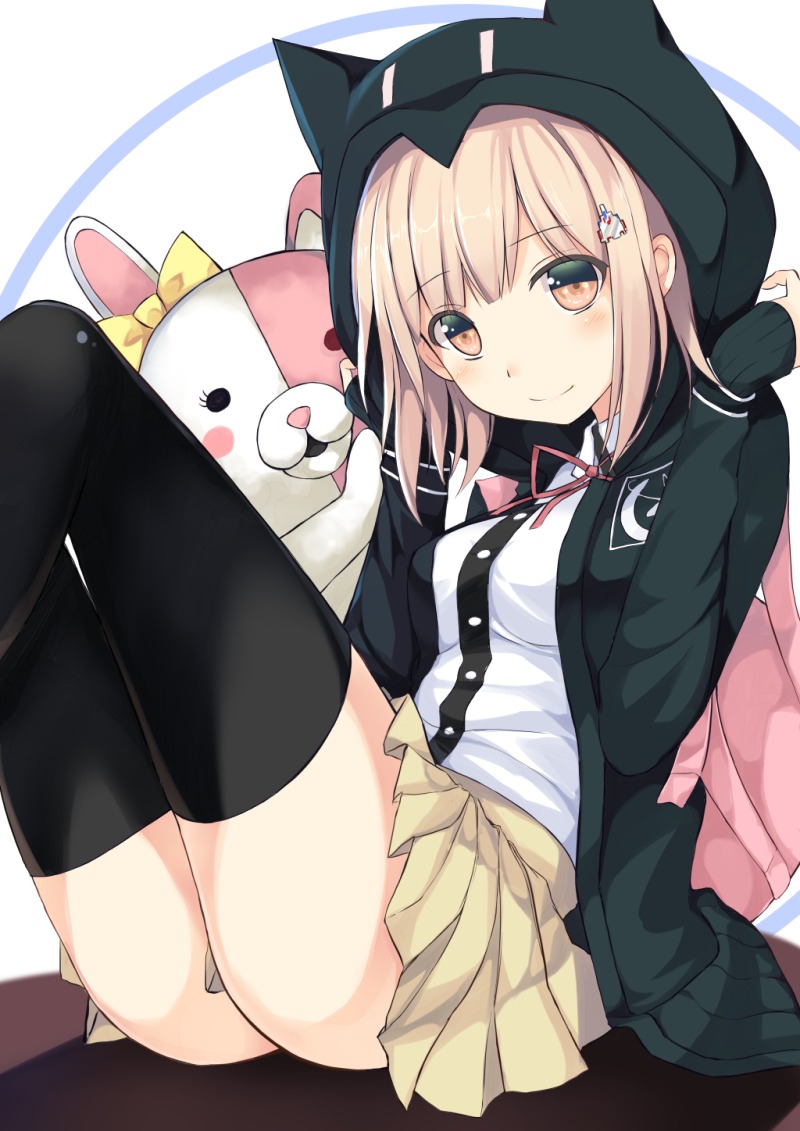 dangan-ronpa dangan-ronpa_2 dreamlight2000 monomi nanami_chiaki seifuku thighhighs