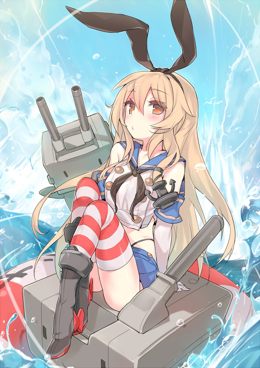 kantai_collection rensouhou-chan shimakaze_(kancolle) thighhighs yuran