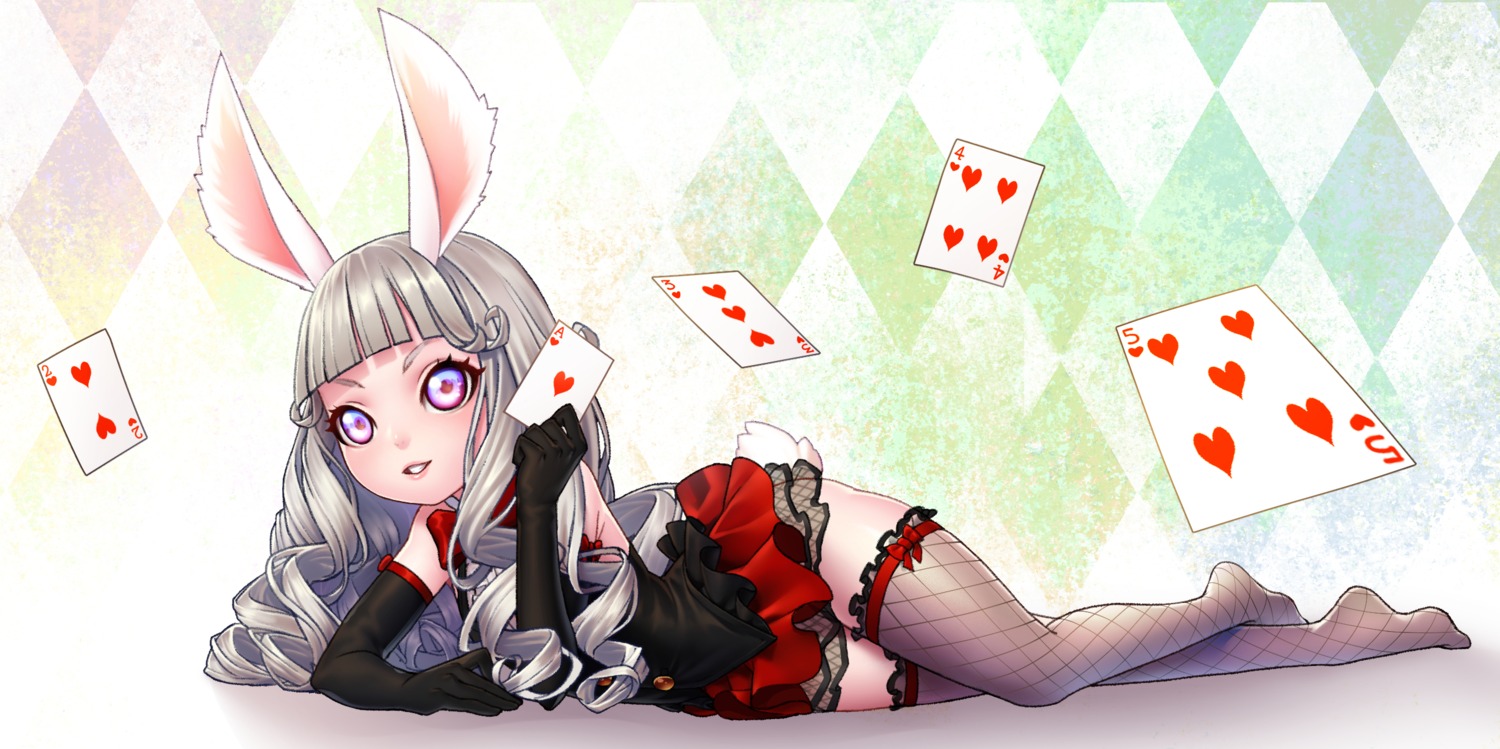 animal_ears bunny_ears elin fishnets tail tera_online thighhighs yakitori_(taikisyatoru)