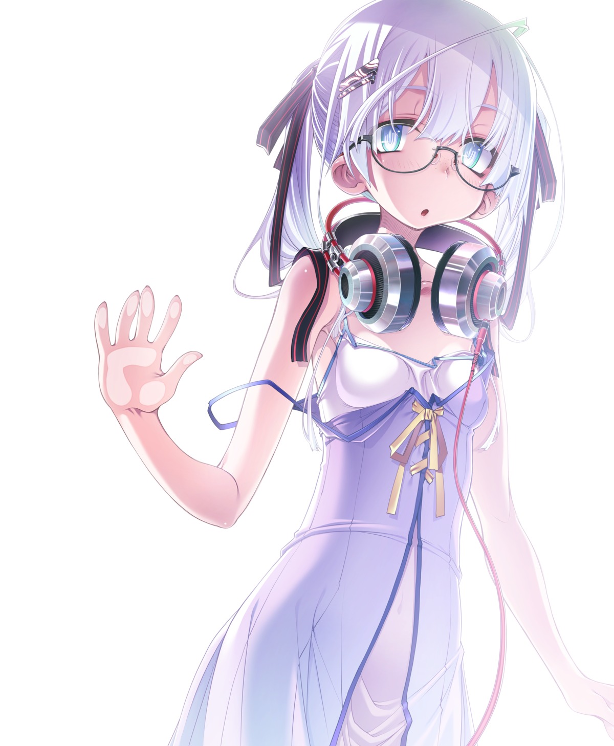 dress headphones megane sakuya_tsuitachi see_through summer_dress