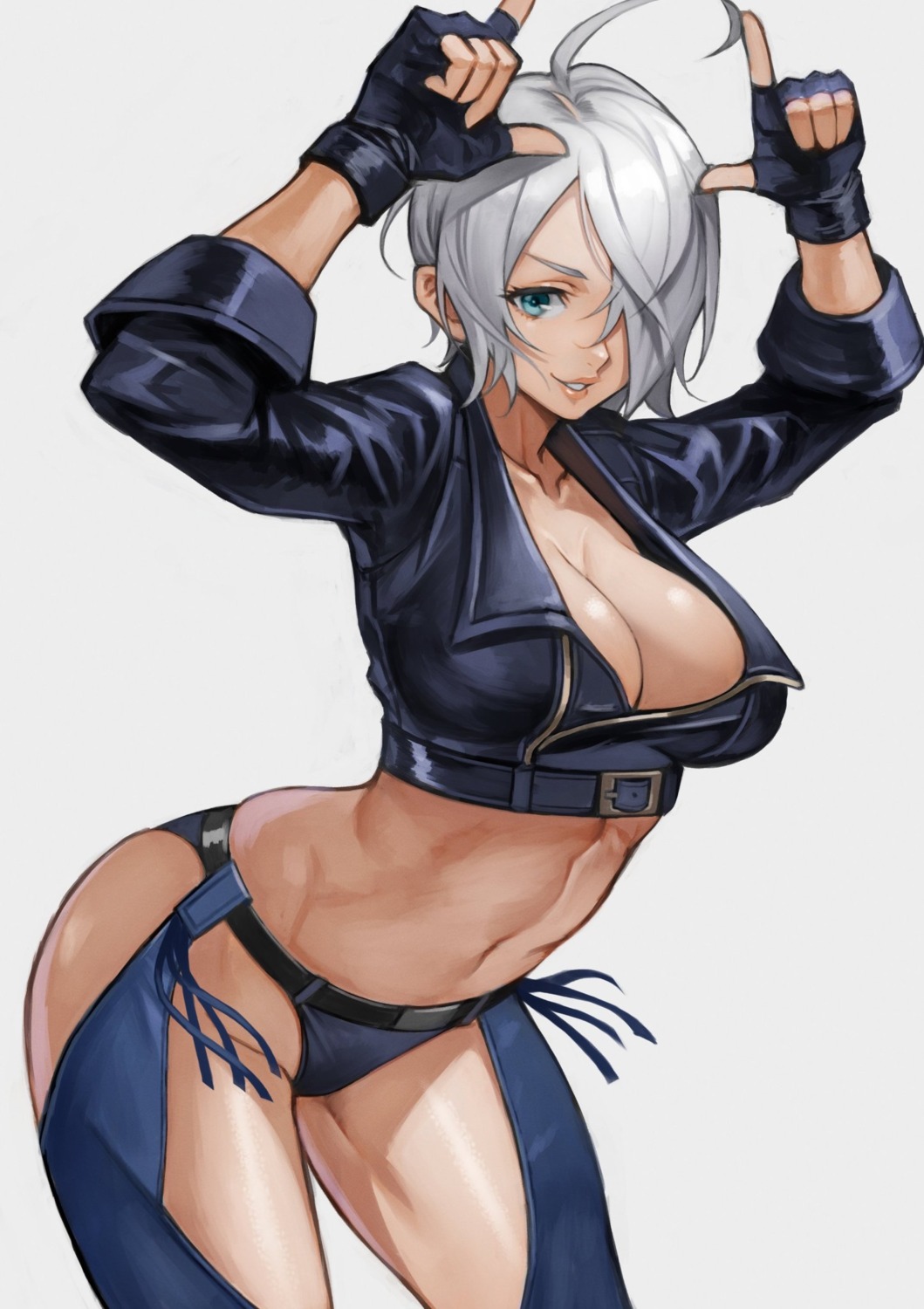 angel_(kof) king_of_fighters no_bra open_shirt pantsu yoshio_(55level)