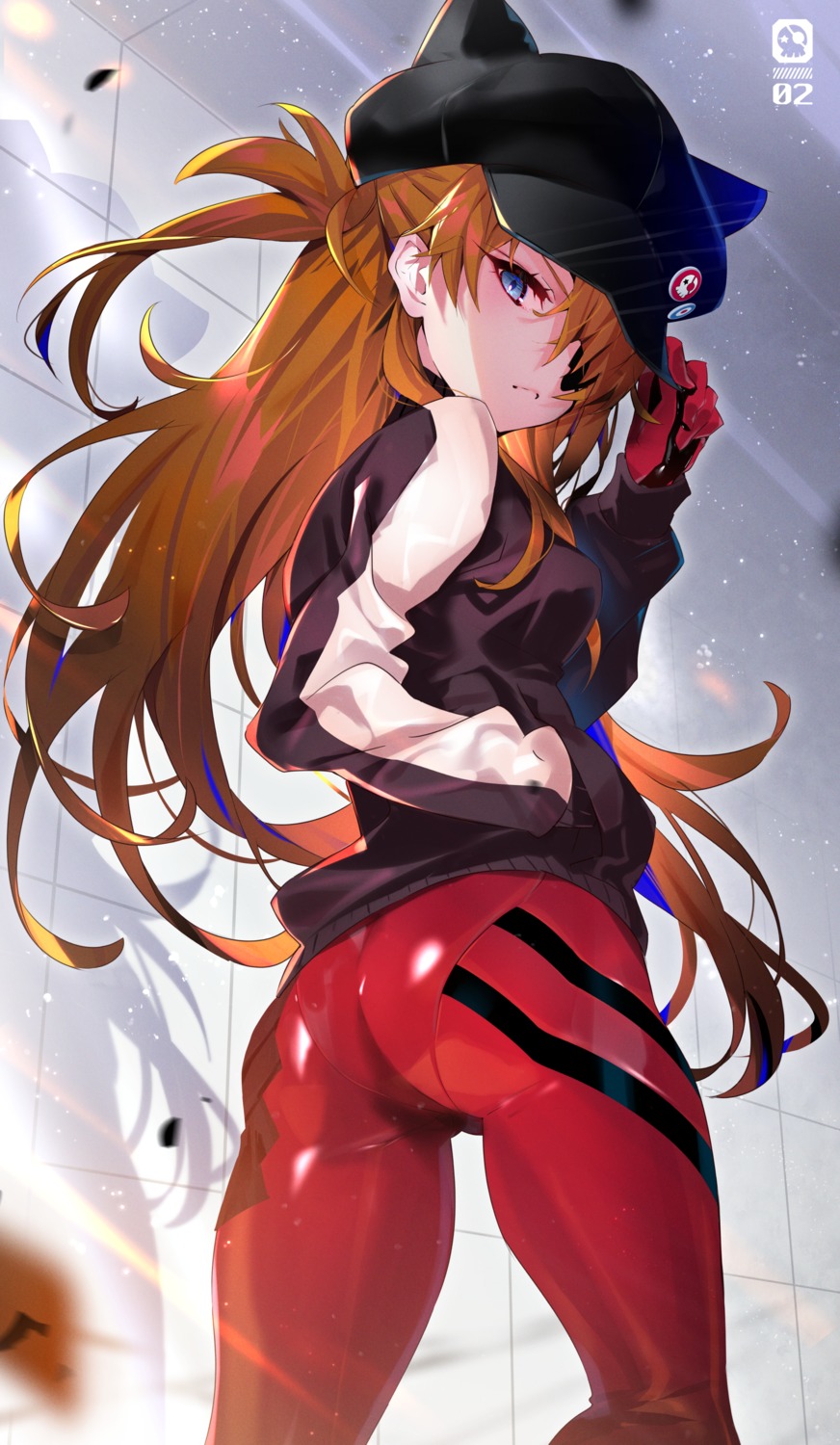 arutera ass bodysuit eyepatch neon_genesis_evangelion souryuu_asuka_langley