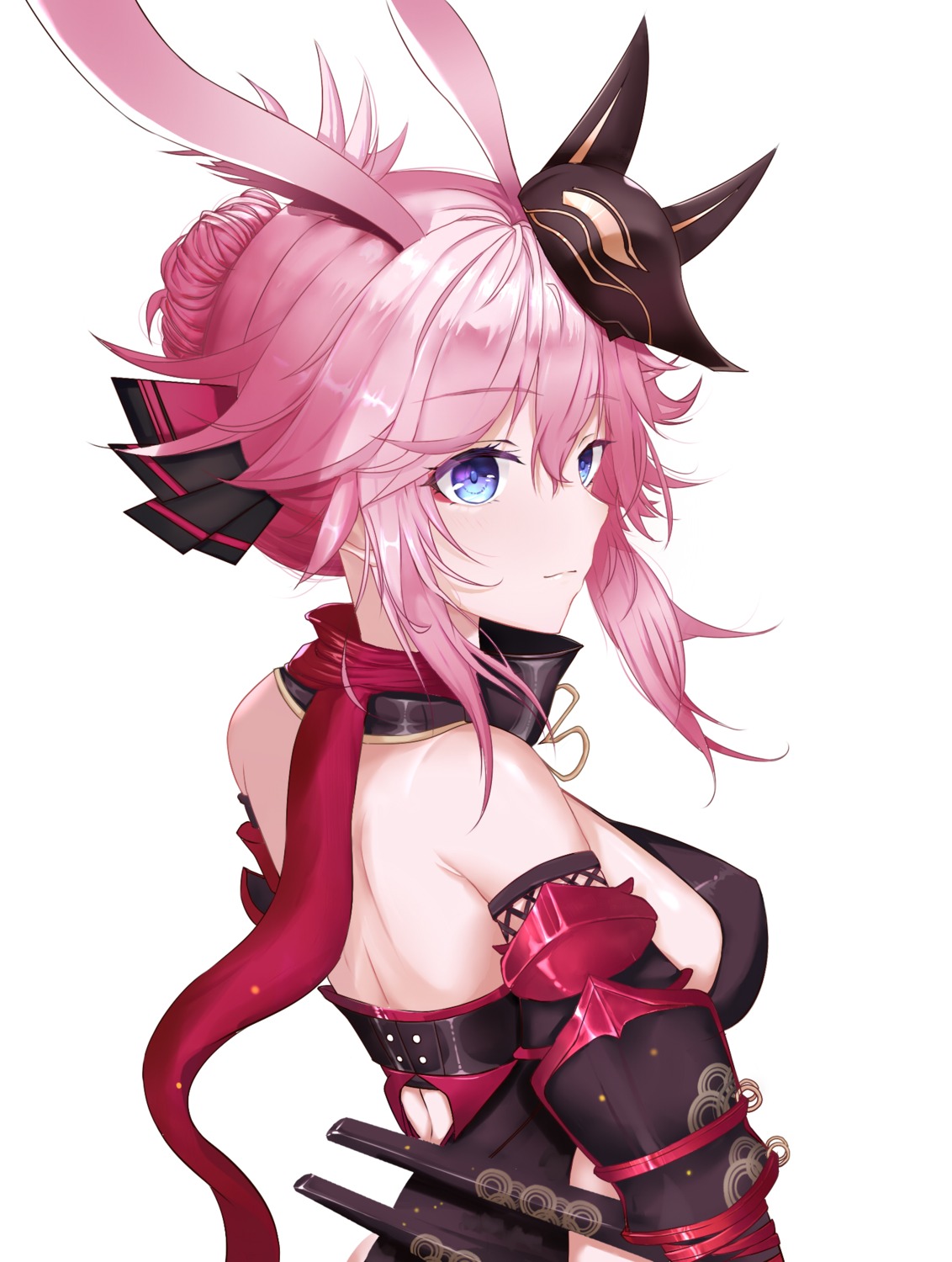 animal_ears armor benghuai_xueyuan bunny_ears erect_nipples honkai_impact japanese_clothes no_bra timmoo yae_sakura_(benghuai_xueyuan)