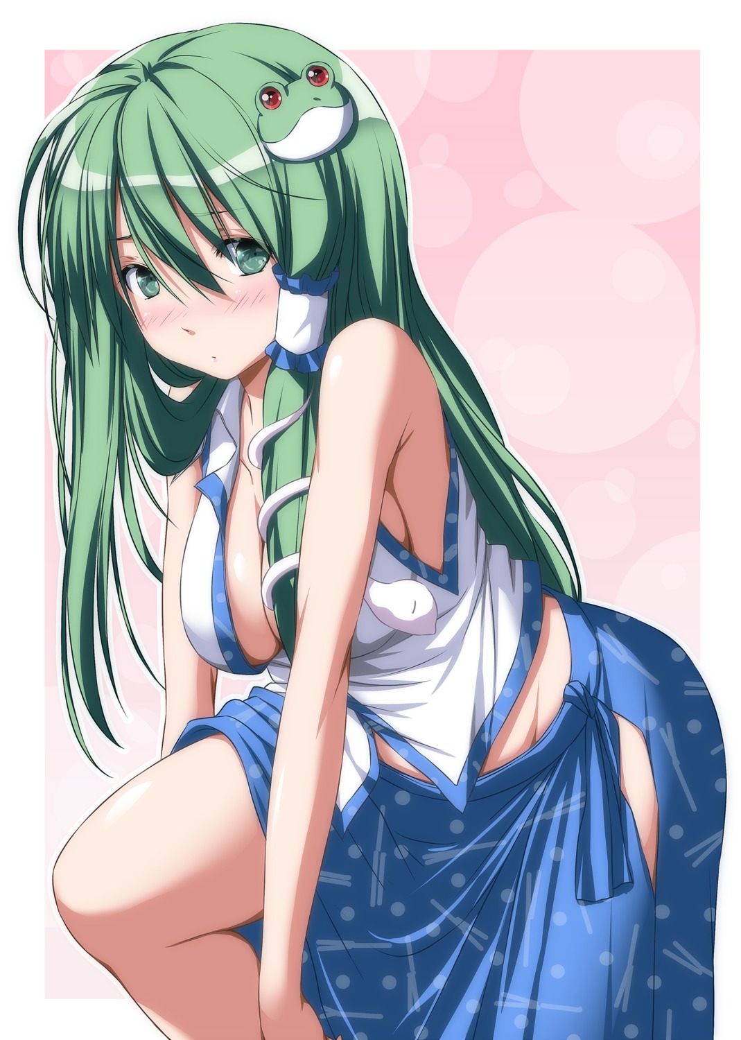 cleavage kochiya_sanae no_bra nopan nori_tamago touhou