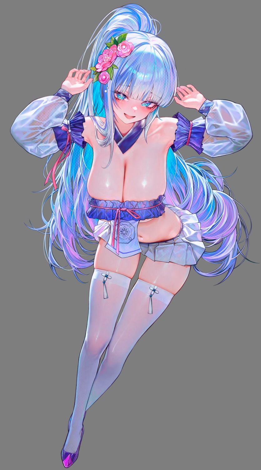 nekodayo22 no_bra see_through seollim thighhighs transparent_png