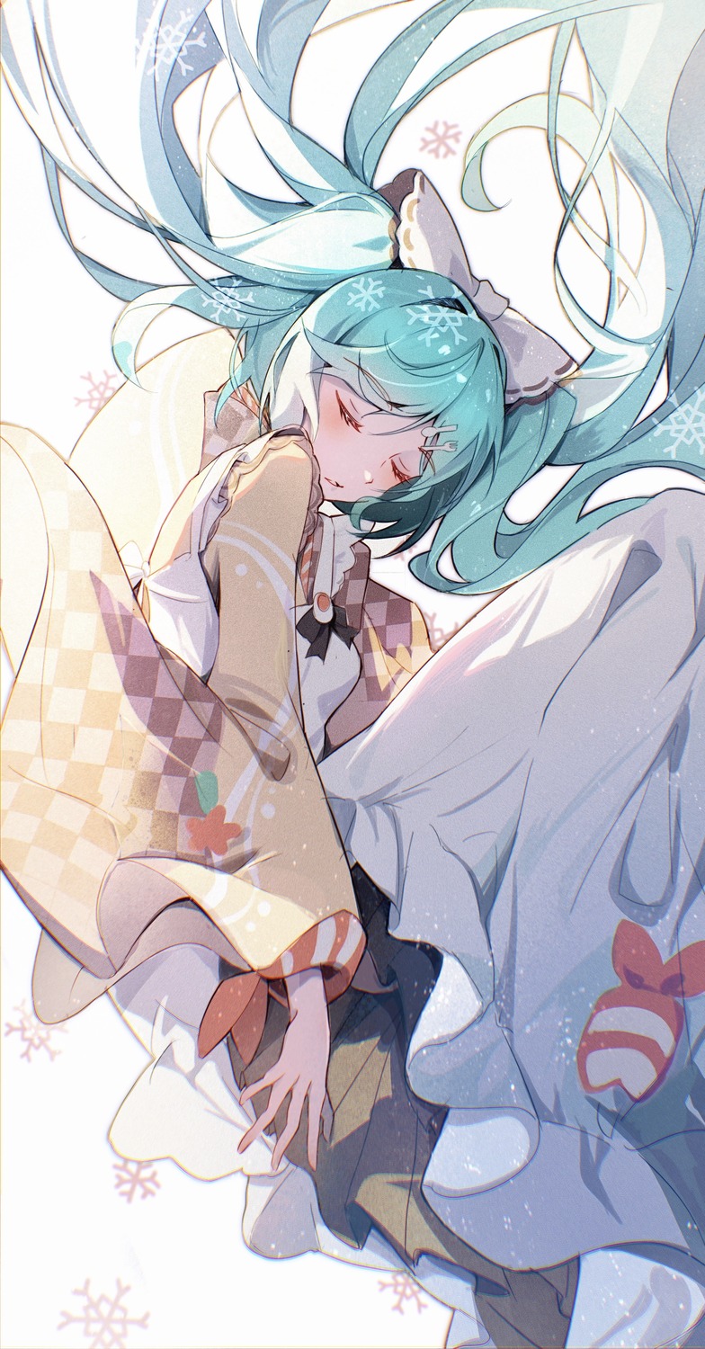 cloudyman hatsune_miku maid vocaloid wa_maid yuki_miku