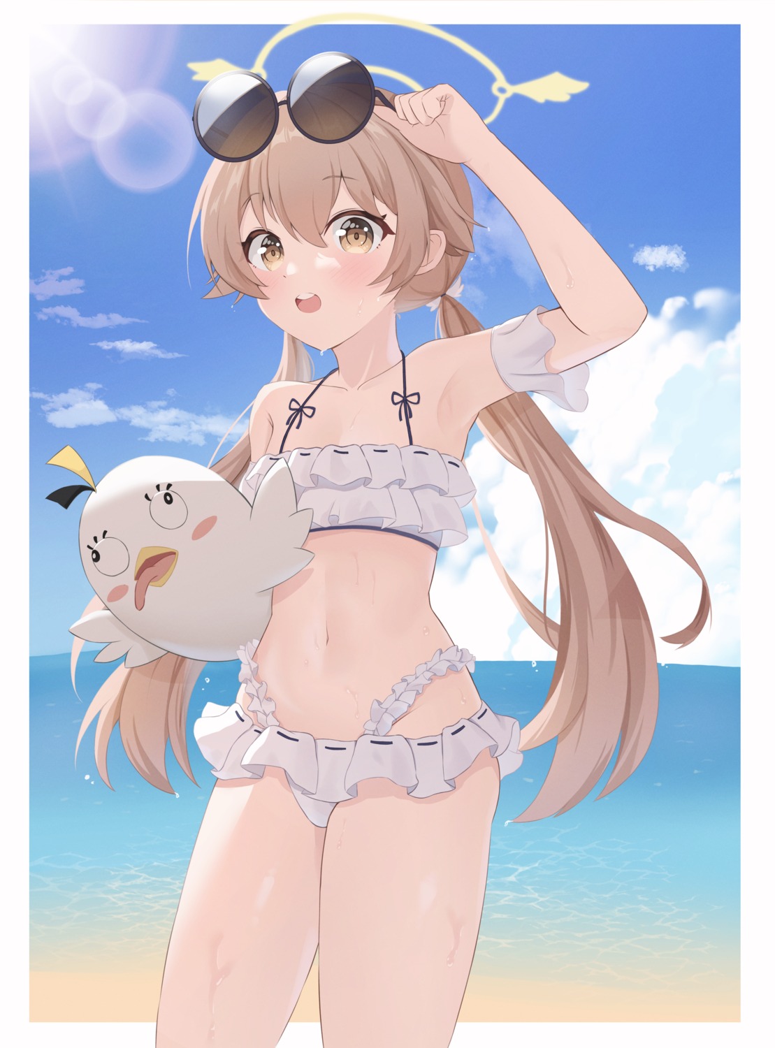 ajitani_hifumi bikini blue_archive halo megane nonddu swimsuits