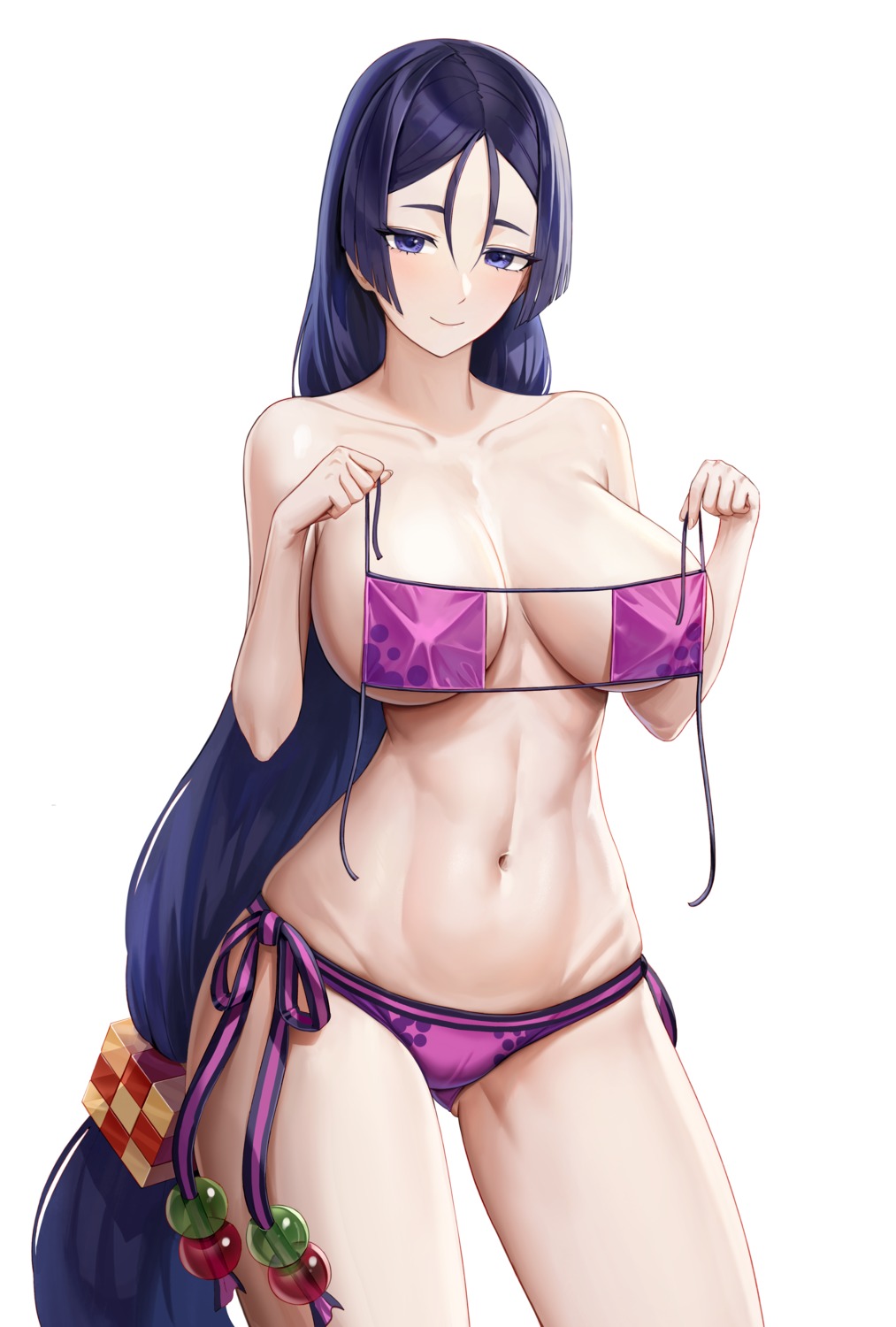 bikini cryturtle erect_nipples fate/grand_order minamoto_no_raikou_(fate/grand_order) swimsuits topless