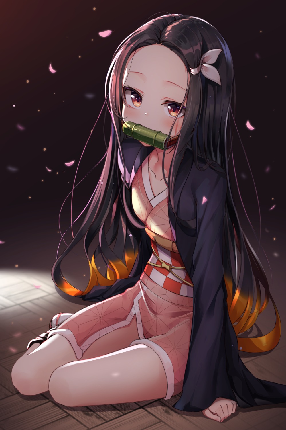 apple_ringo japanese_clothes kamado_nezuko kimetsu_no_yaiba