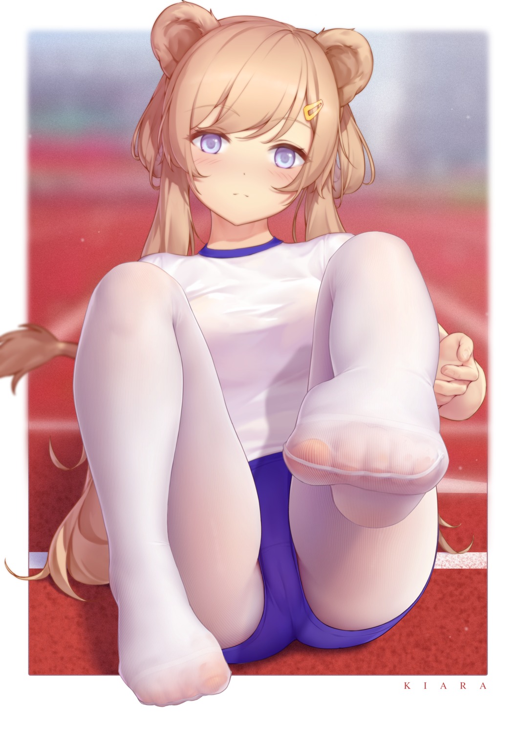 animal_ears bigxixi buruma feet gym_uniform pantyhose