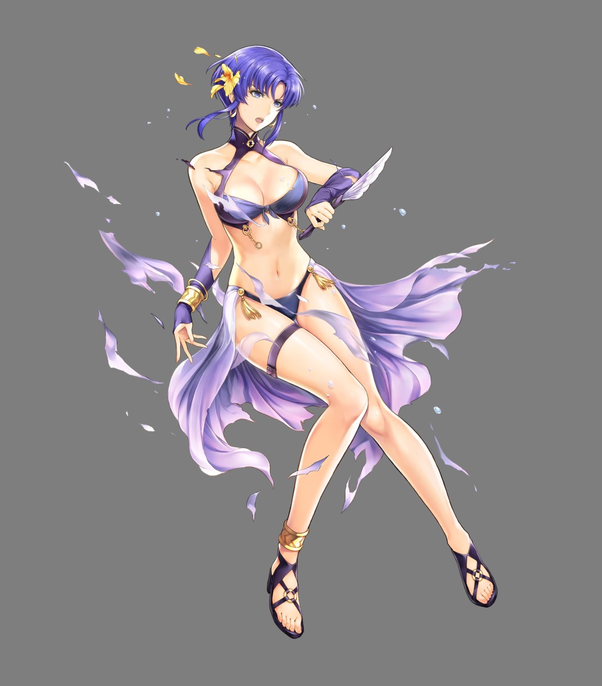 bikini cleavage fire_emblem fire_emblem:_rekka_no_ken fire_emblem_heroes garter nintendo see_through swimsuits torn_clothes transparent_png ursula_(fire_emblem) weapon yamada_koutarou