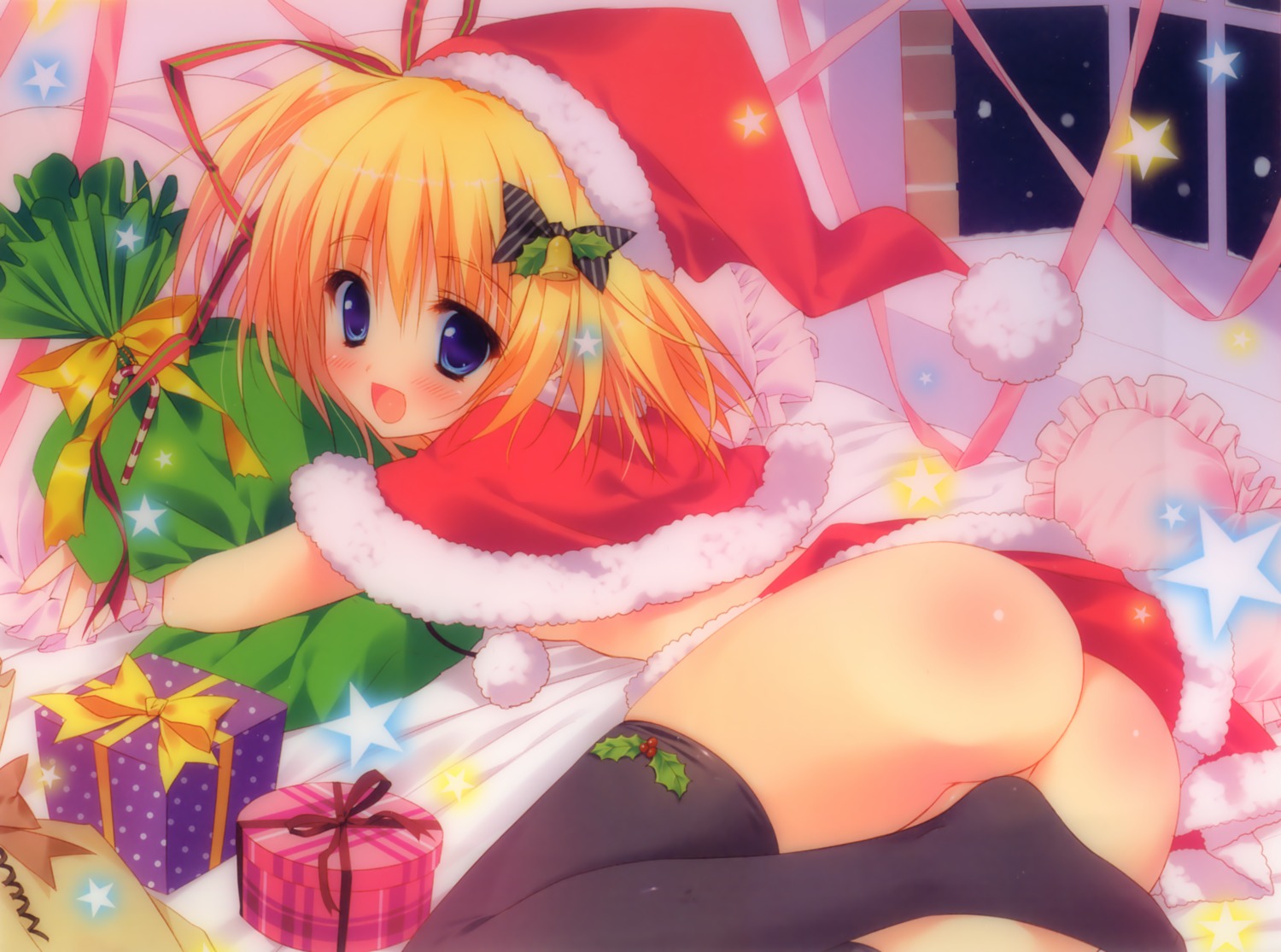 ass christmas naked_cape ryohka thighhighs