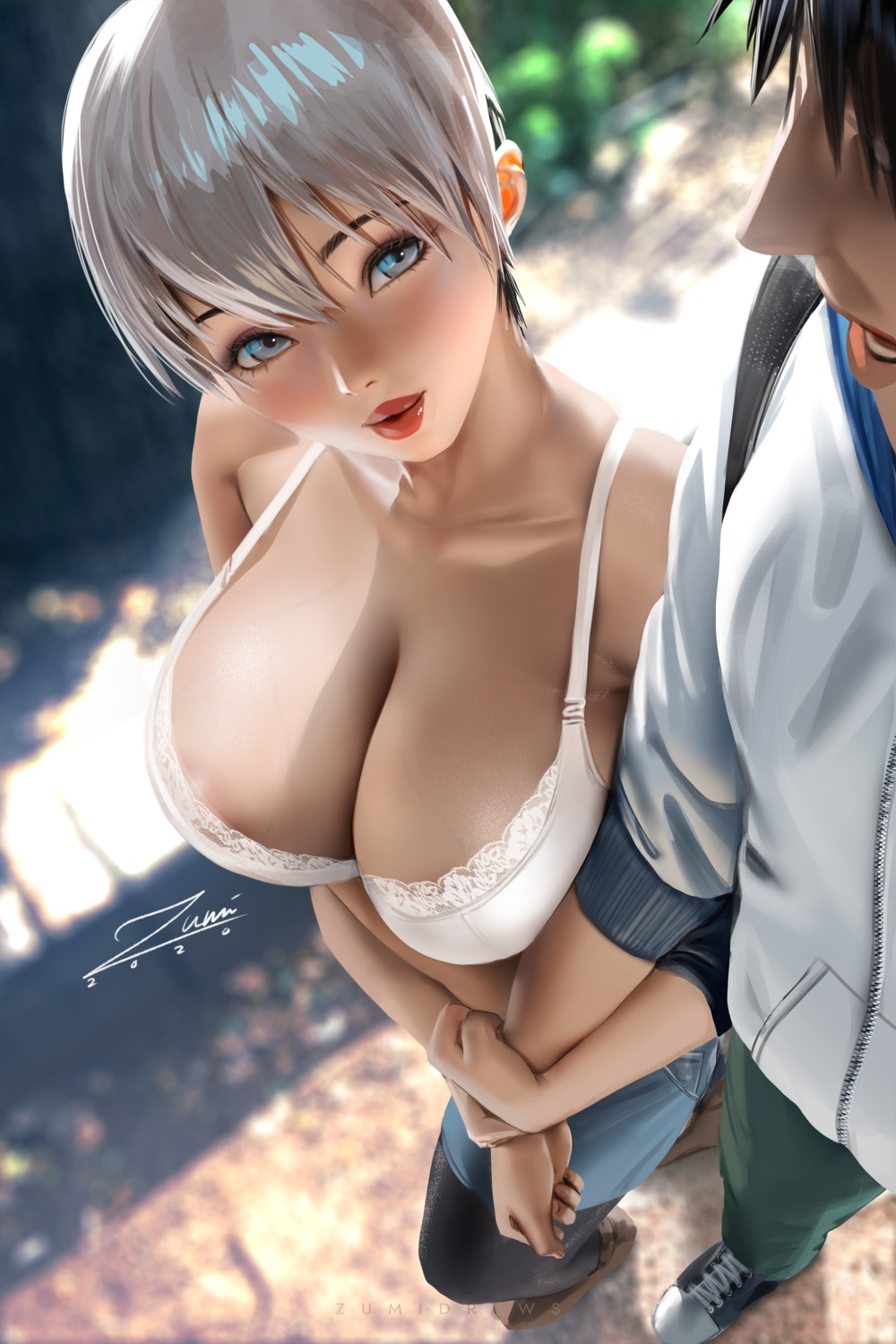 areola bra uzaki-chan_wa_asobi_tai! uzaki_hana zumi_(zumidraws)