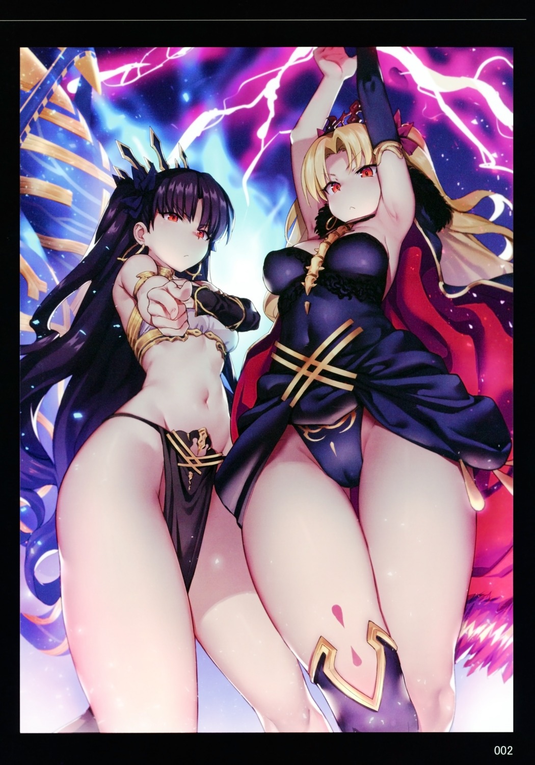 bikini_armor cameltoe ereshkigal_(fate/grand_order) fate/grand_order ishtar_(fate/grand_order) pantsu thighhighs try