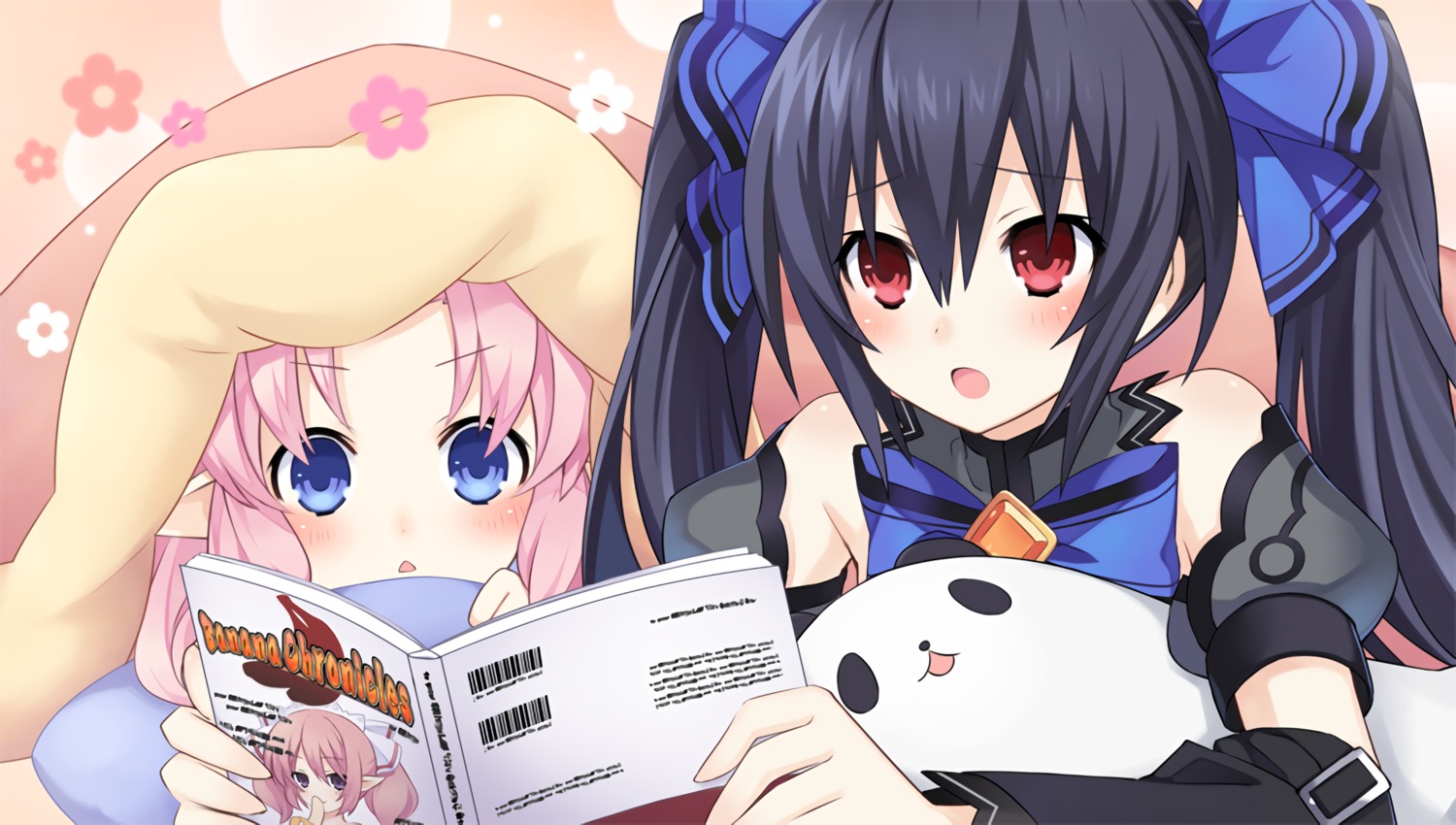 chou_megami_shinkou_noire_gekishin_black_heart choujigen_game_neptune game_cg noire pointy_ears restoa tsunako