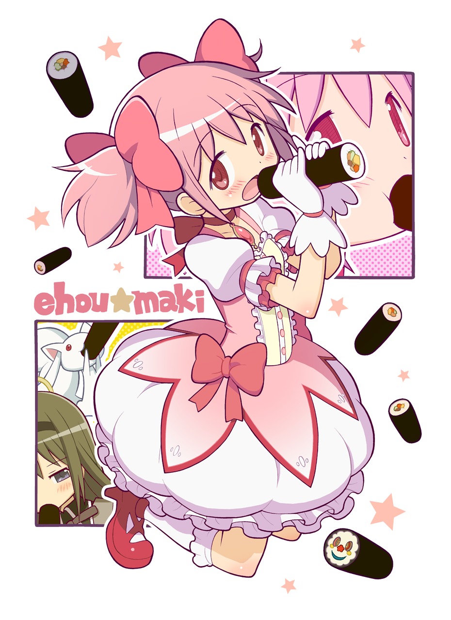 akemi_homura charlotte_(puella_magi_madoka_magica) gecchu kaname_madoka kyubey puella_magi_madoka_magica