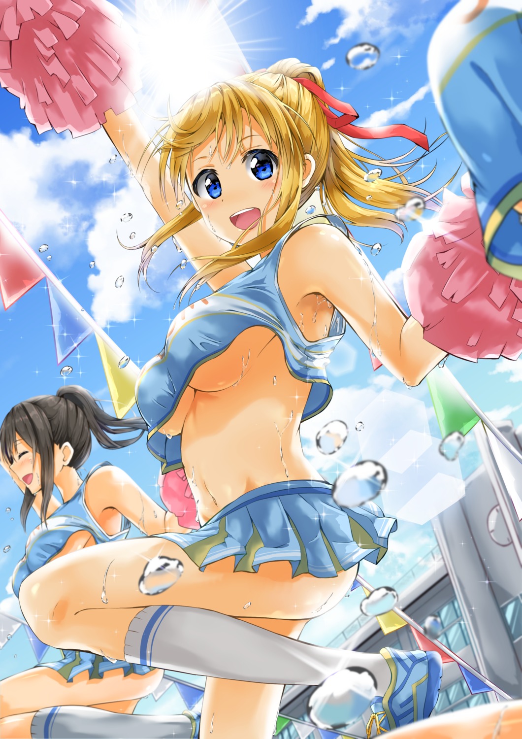 cheerleader kuria_(clear_trip_second) no_bra underboob wet