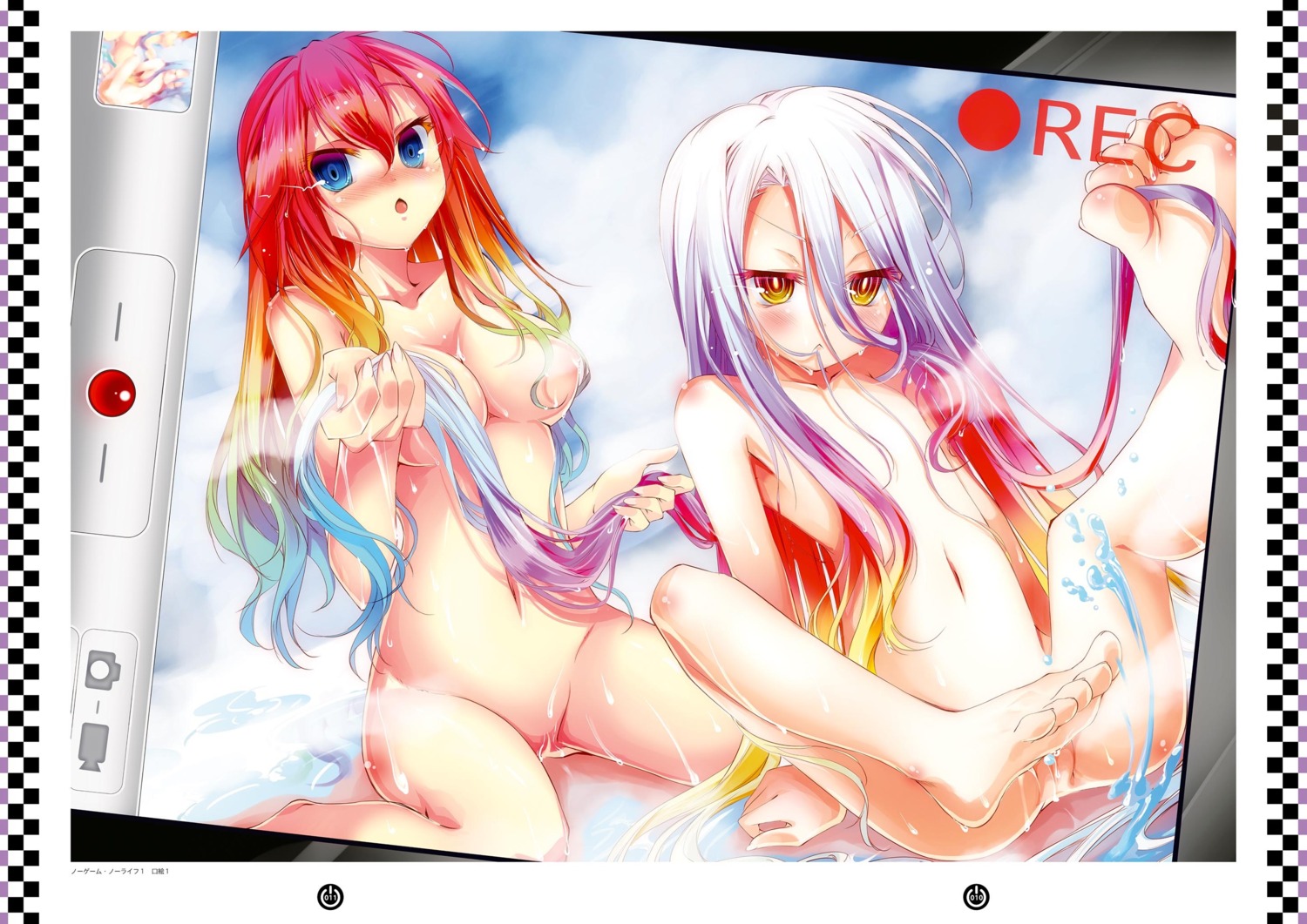 feet kamiya_yuu naked no_game_no_life shiro_(no_game_no_life) stephanie_dora wet