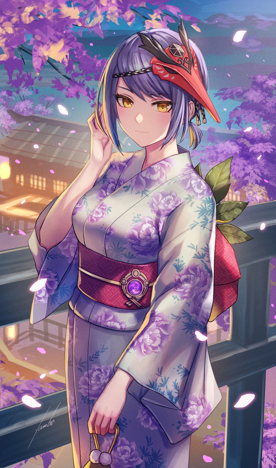 anbe_yoshirou genshin_impact kimono kujou_sara