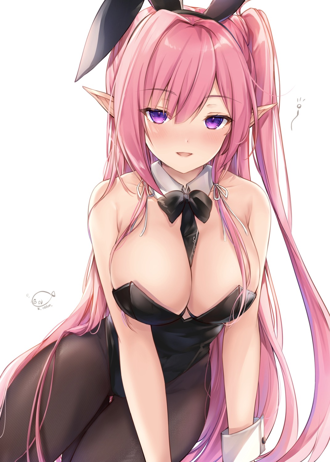 animal_ears bunny_ears bunny_girl kiri_serea no_bra pantyhose pointy_ears