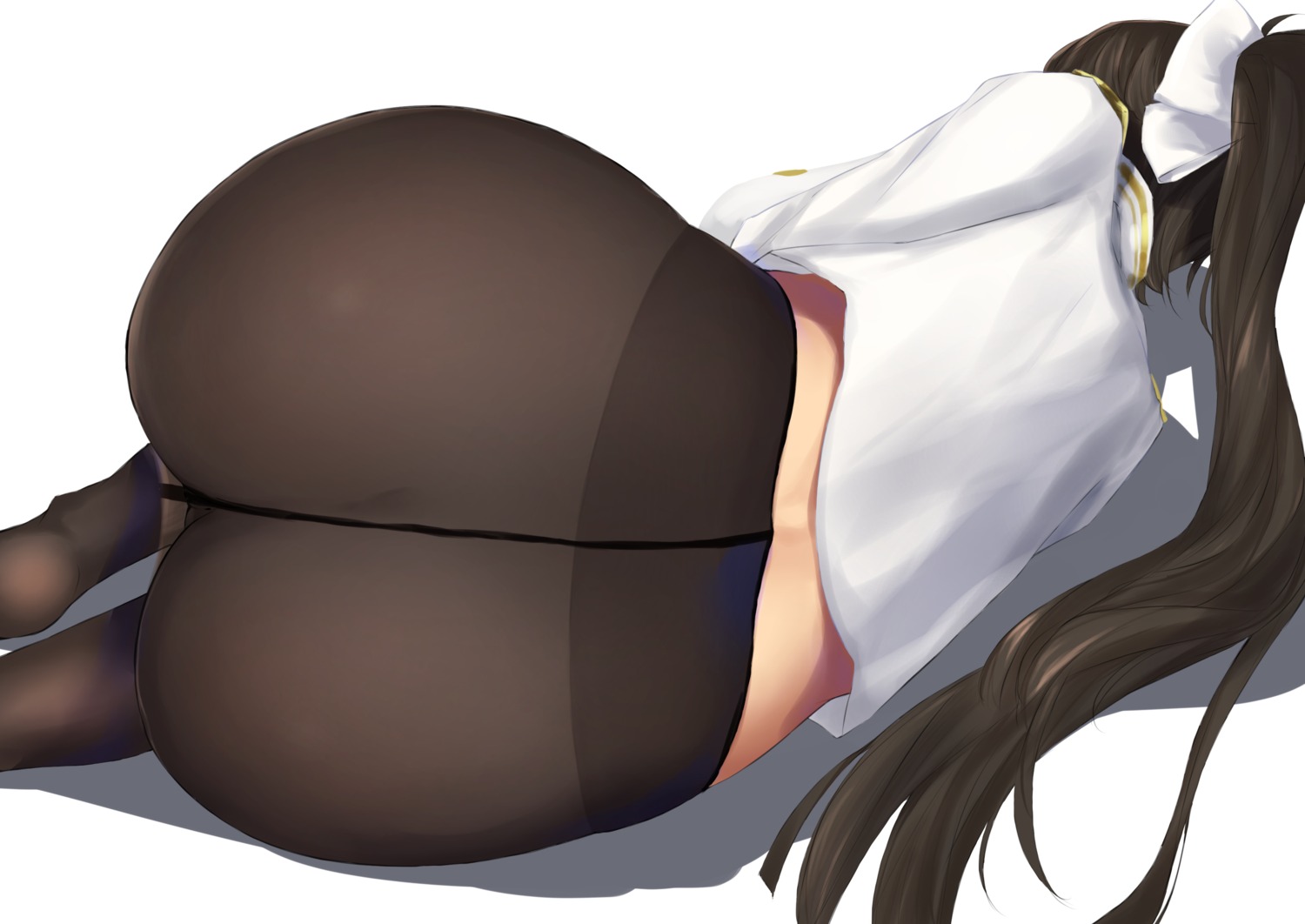 ass azur_lane nopan pantyhose takao_(azur_lane) tokorotn uniform