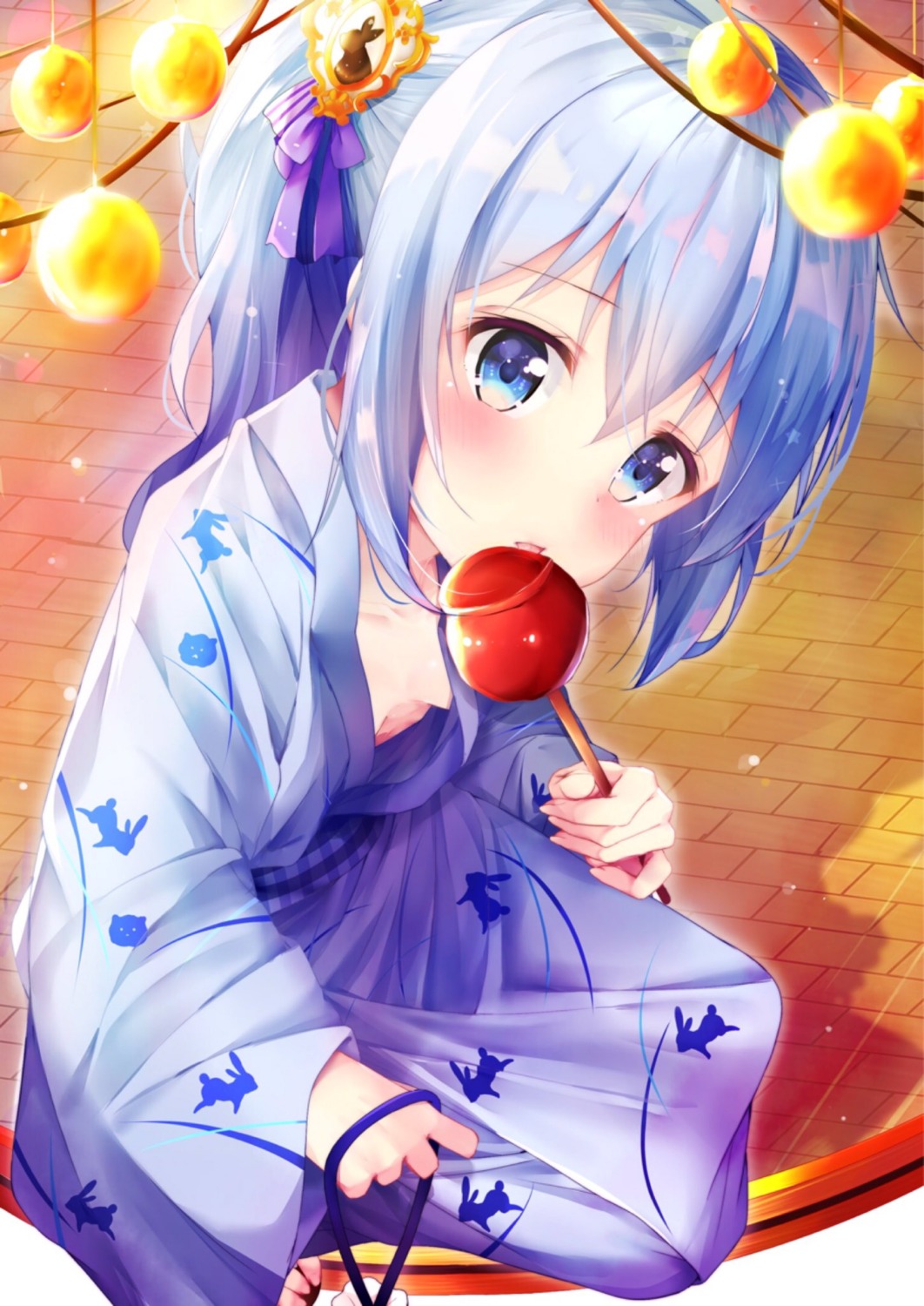 gochuumon_wa_usagi_desu_ka? kafuu_chino loli no_bra open_shirt rouka yukata