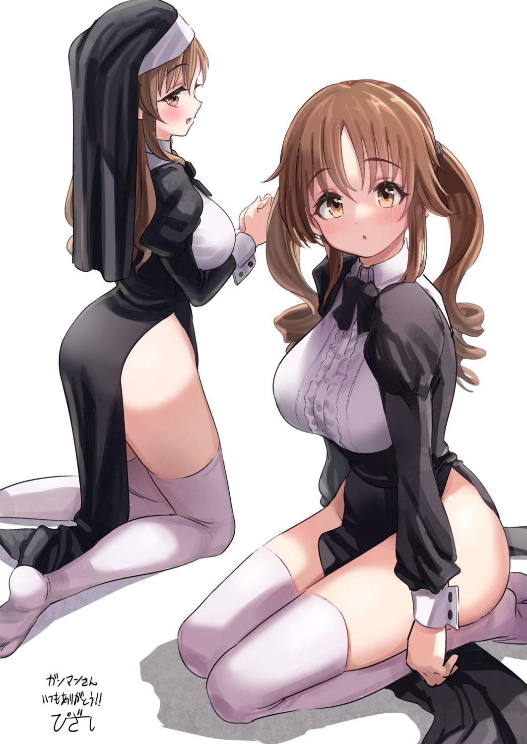 nopan nun pizzasi the_idolm@ster the_idolm@ster_cinderella_girls thighhighs totoki_airi