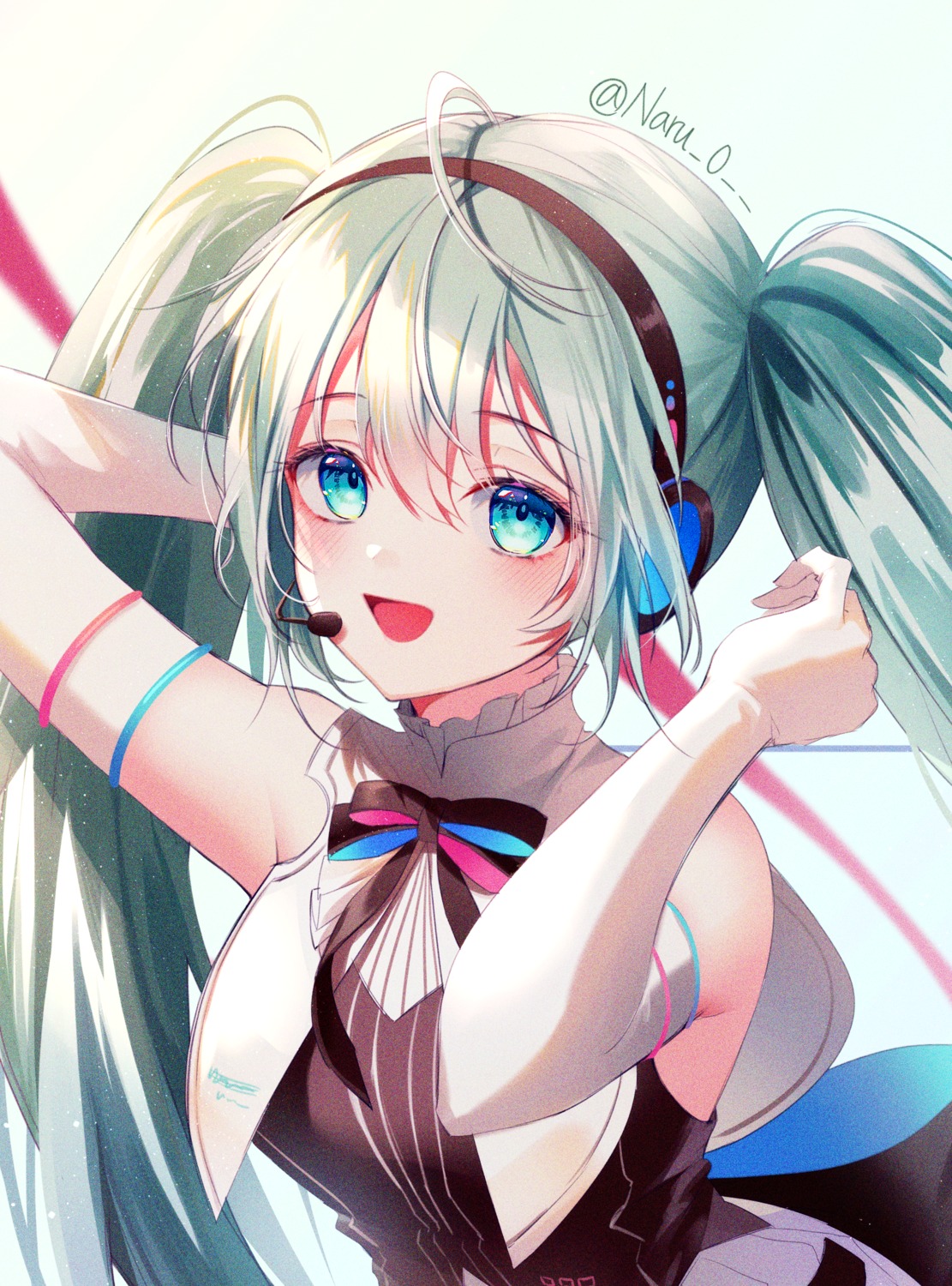 hatsune_miku hatsune_miku_symphony headphones naru_0 vocaloid